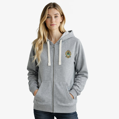 Queens Regiment Ultra Premium Embroidered Contrast Zipped Hoodie