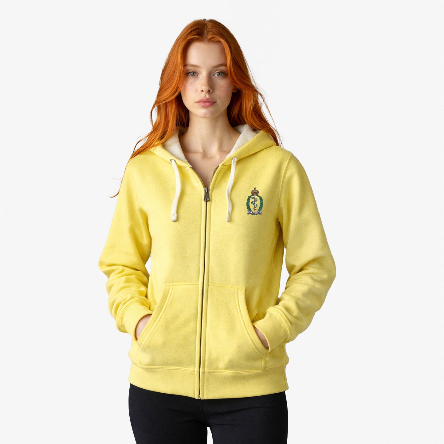 Royal Army Medical Service Ultra Premium Embroidered Contrast Zipped Hoodie