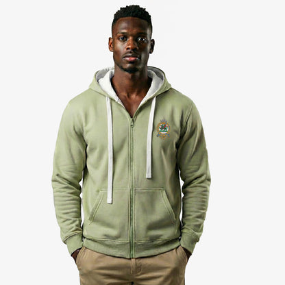 Queens Regiment Ultra Premium Embroidered Contrast Zipped Hoodie