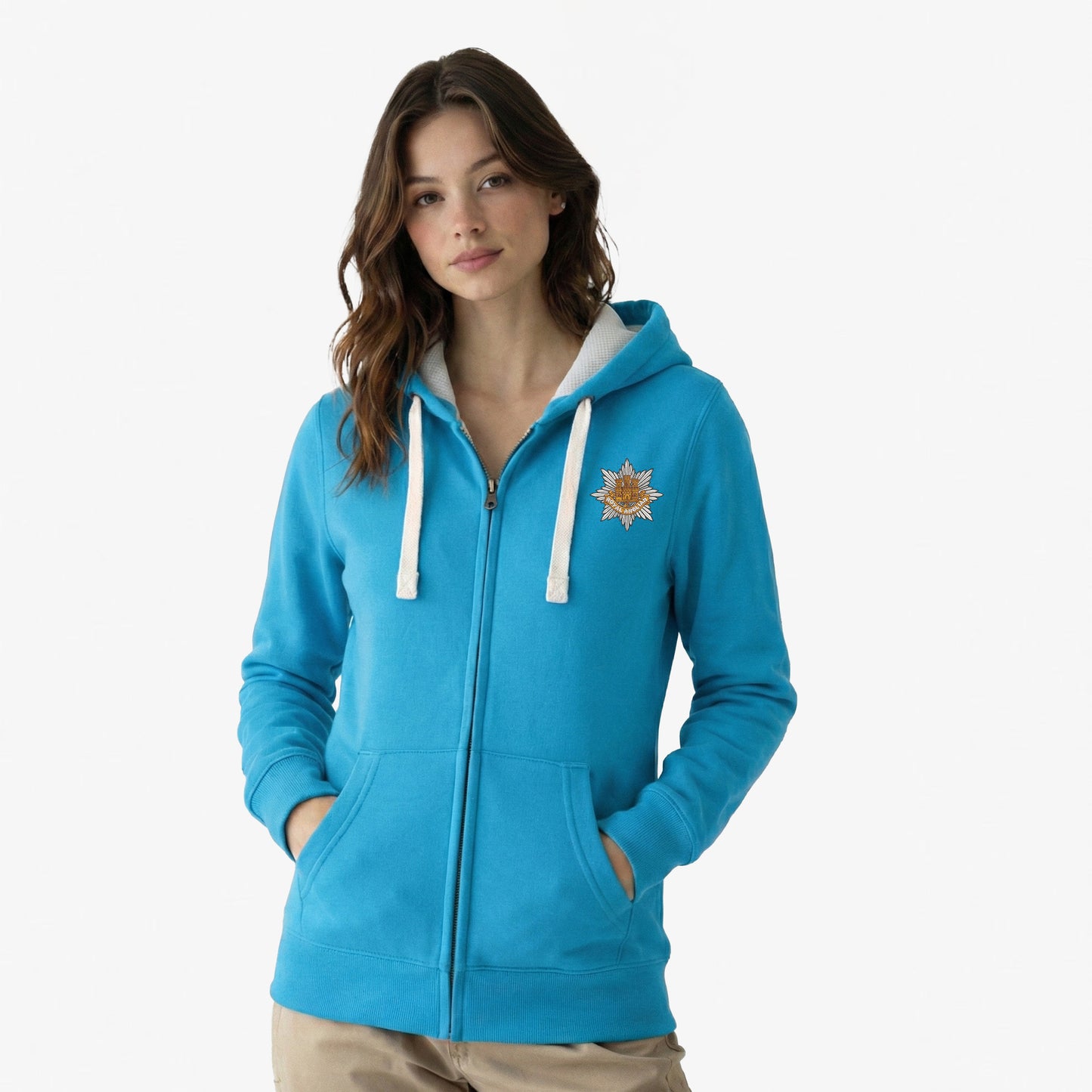 Royal Anglian Regiment Ultra Premium Embroidered Contrast Zipped Hoodie