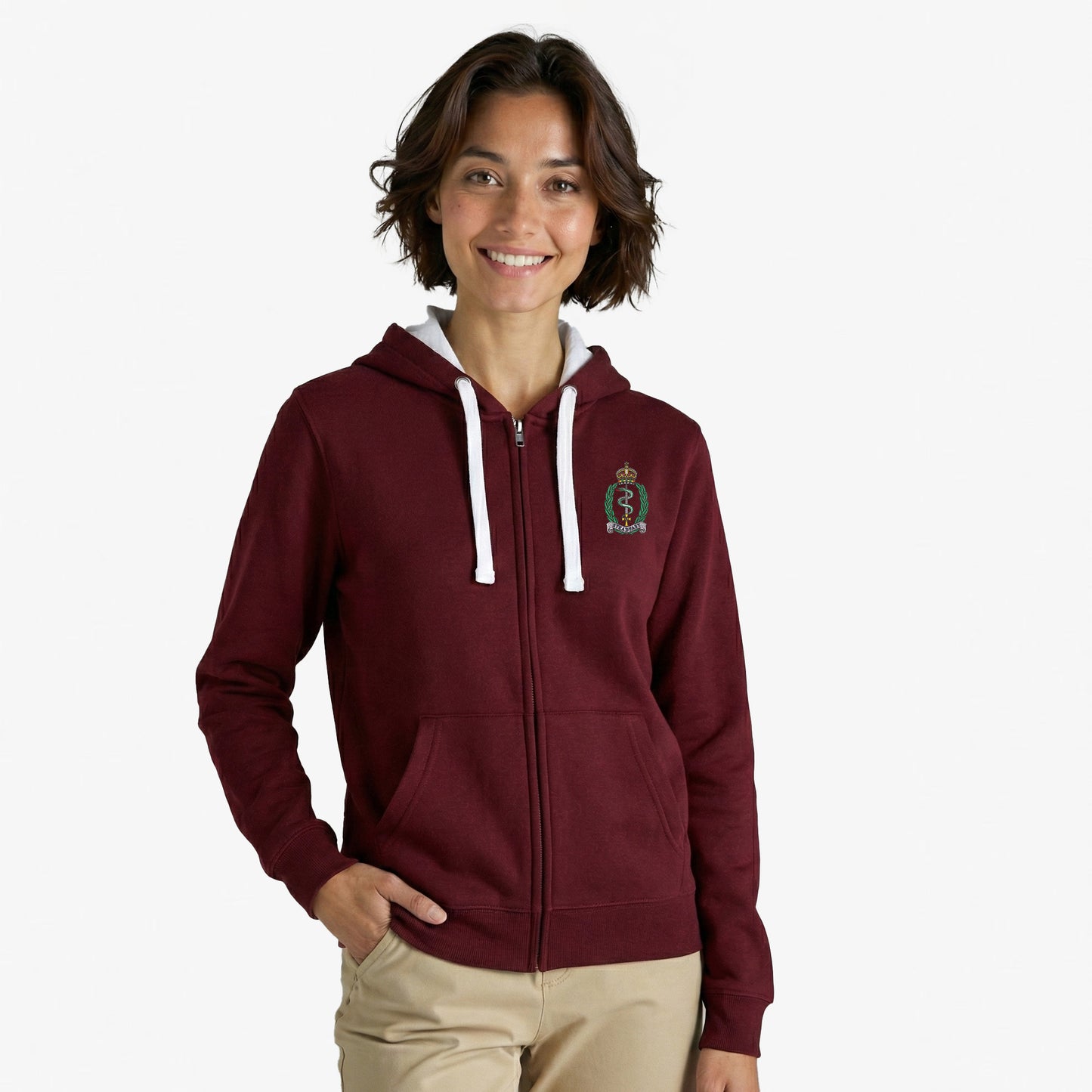 Royal Army Medical Service Ultra Premium Embroidered Contrast Zipped Hoodie
