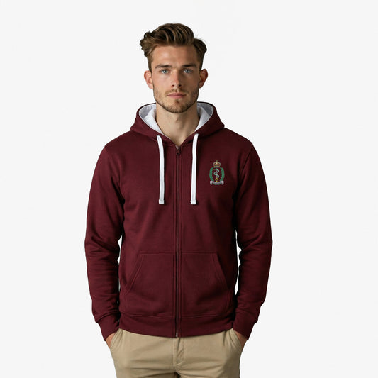 Royal Army Medical Service Ultra Premium Embroidered Contrast Zipped Hoodie