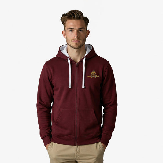 Royal Artillery Ultra Premium Embroidered Contrast Zipped Hoodie