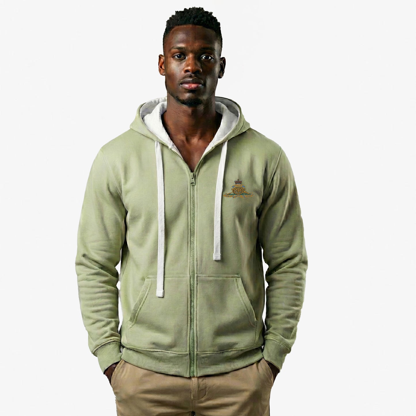 Royal Artillery Ultra Premium Embroidered Contrast Zipped Hoodie