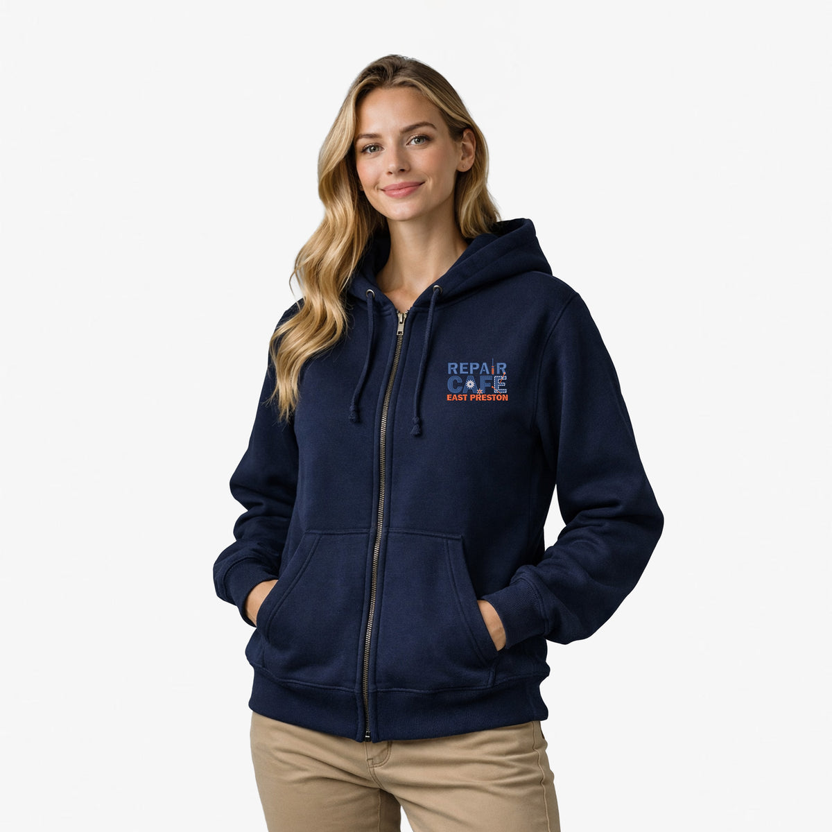 Repair Cafe East Preston Embroidered Zipped Hoodie