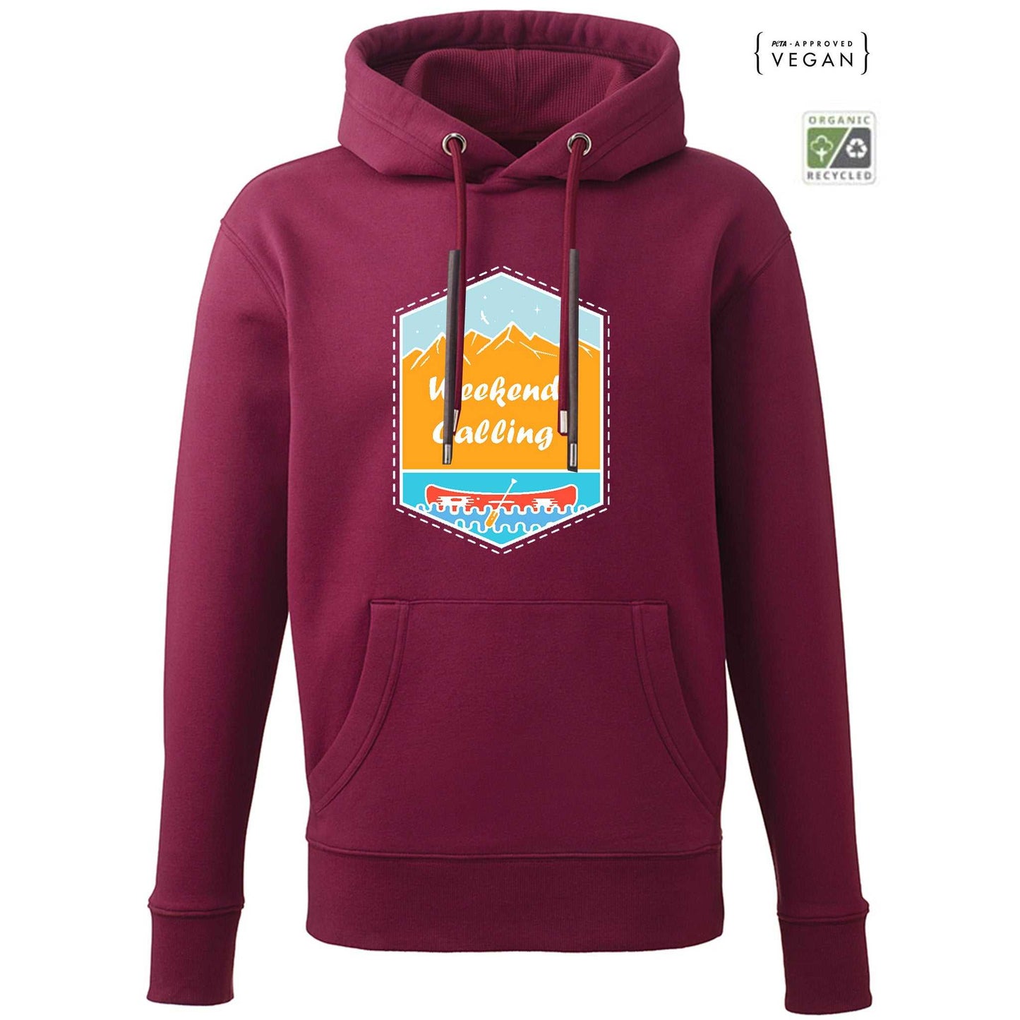 Weekends Calling Organic Hoodie S Pink