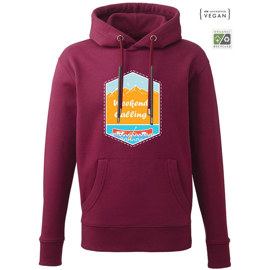 Weekends Calling Organic Hoodie S Pink