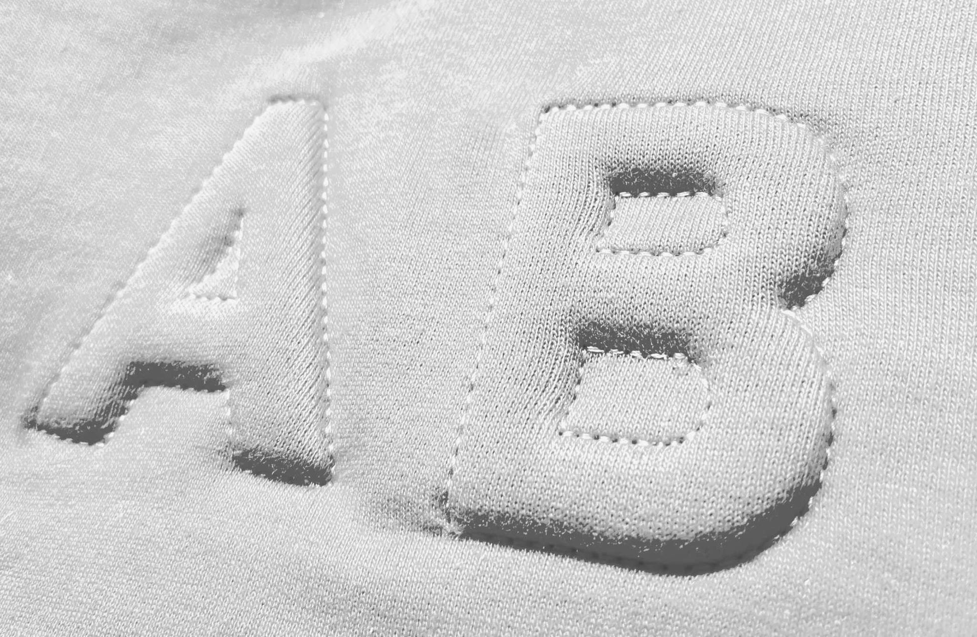3D puff embroidery detail on Royal Air Force sweatshirt.